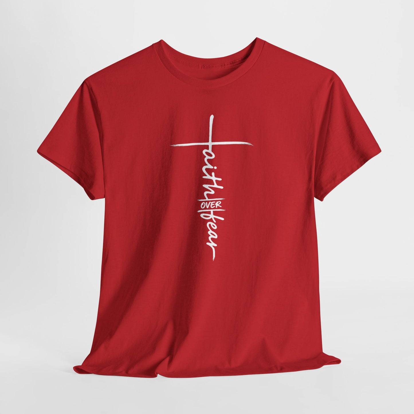 Faith Cross T-Shirt — Minimal Script Christian Tee