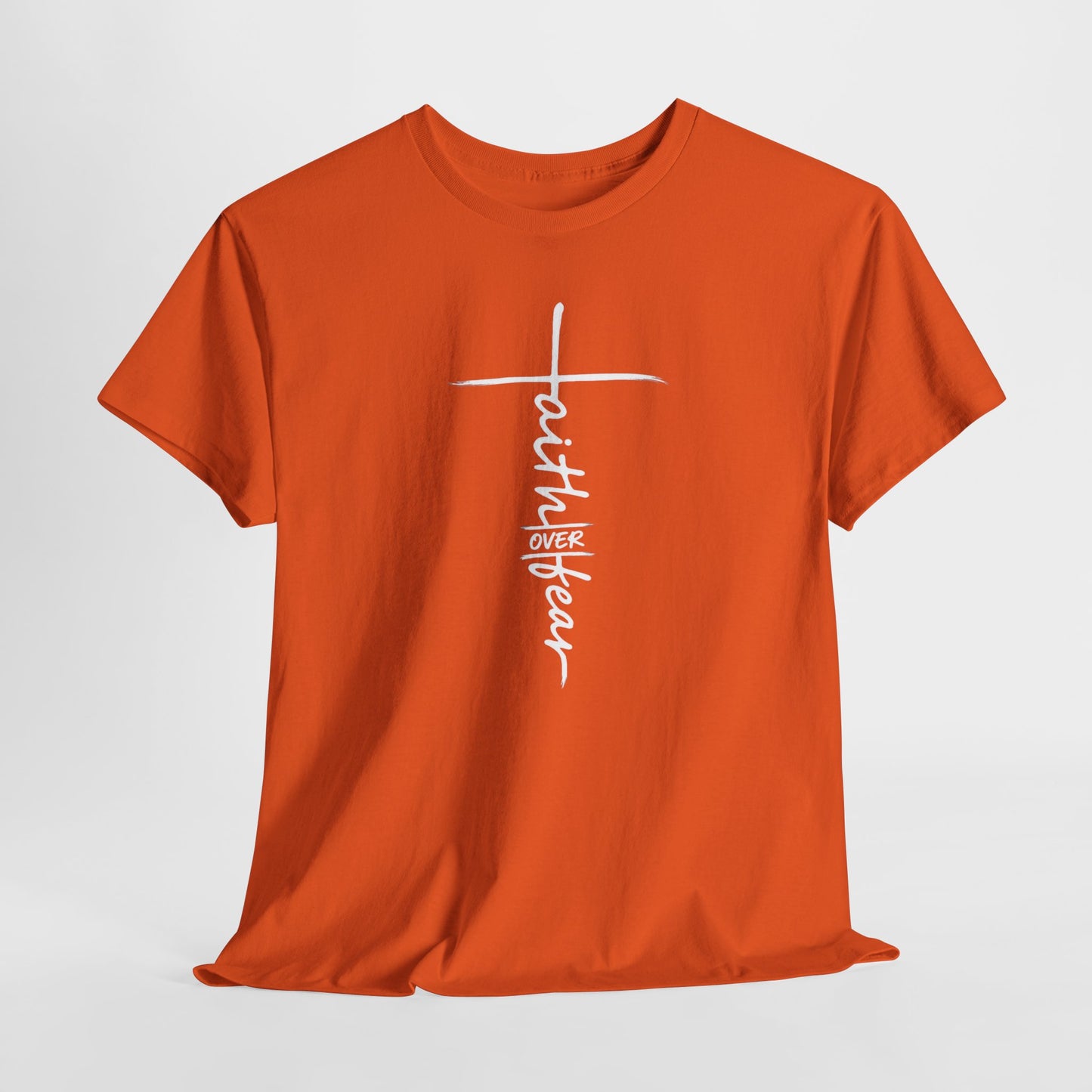 Faith Cross T-Shirt — Minimal Script Christian Tee
