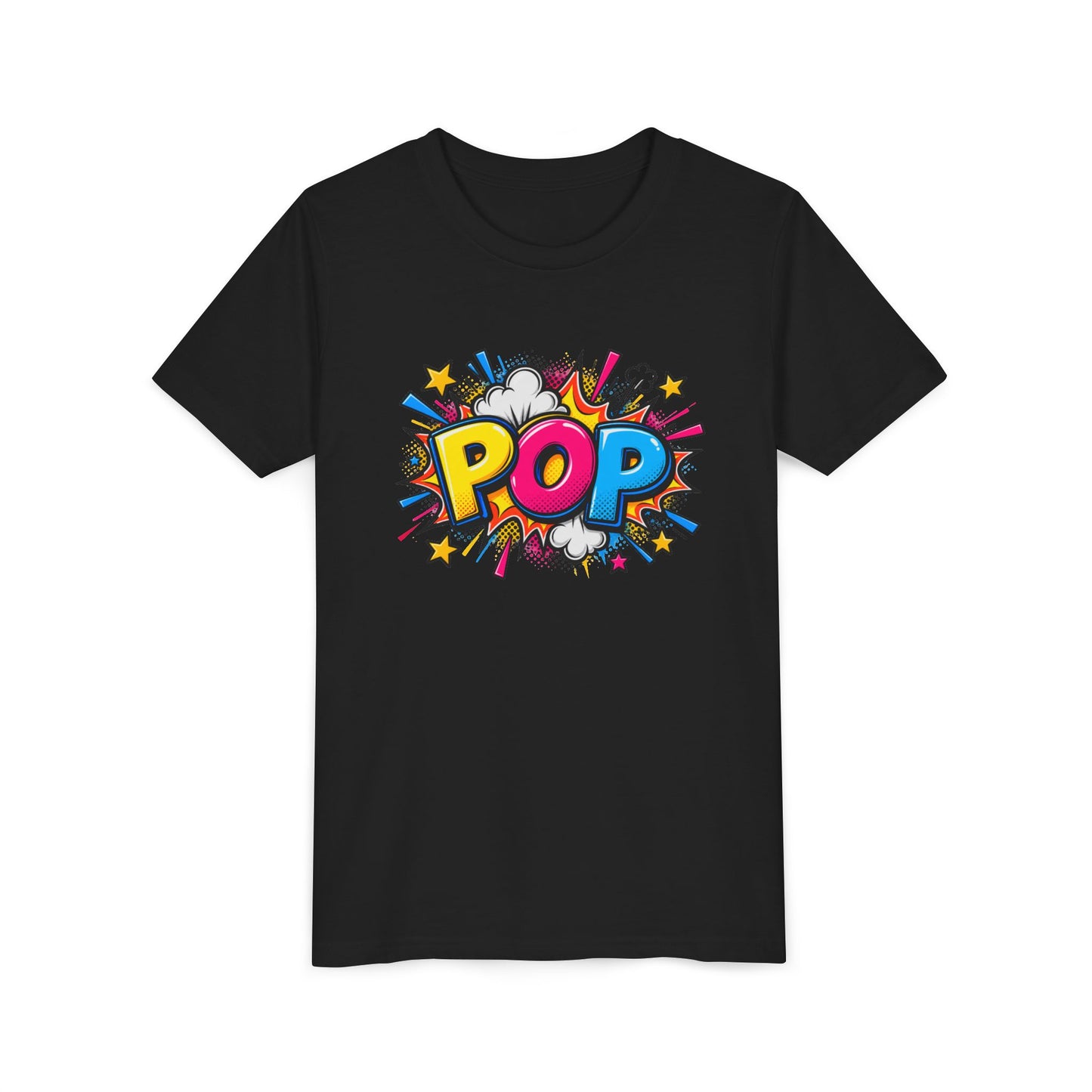 Youth Tee — Colorful Pop Graphic “POP” Kids Shirt