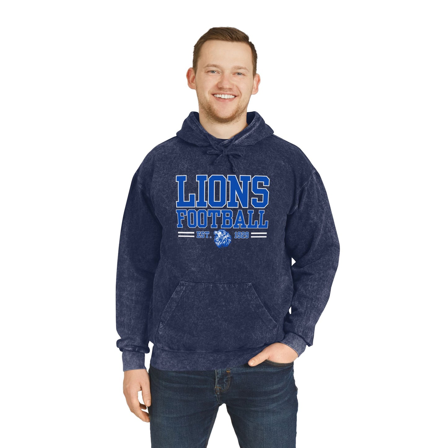 Lions Football Mineral Wash Hoodie
