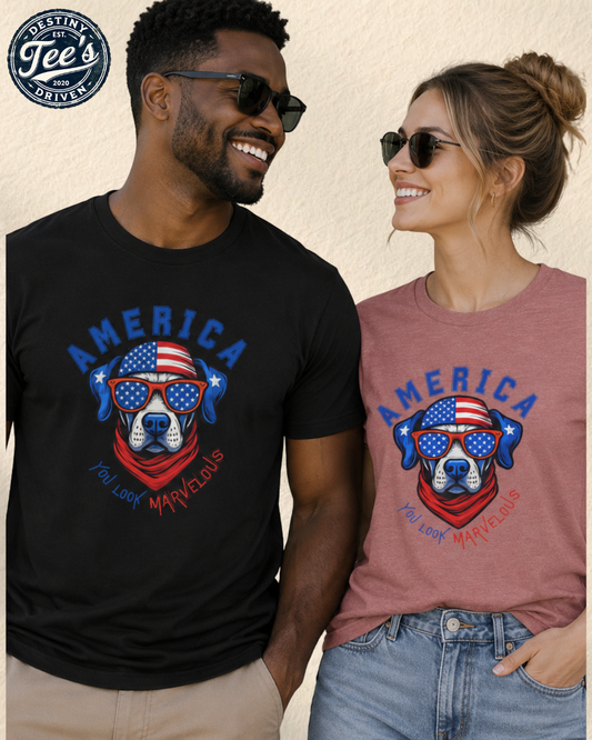 America You Look Marvelous Dog Tee