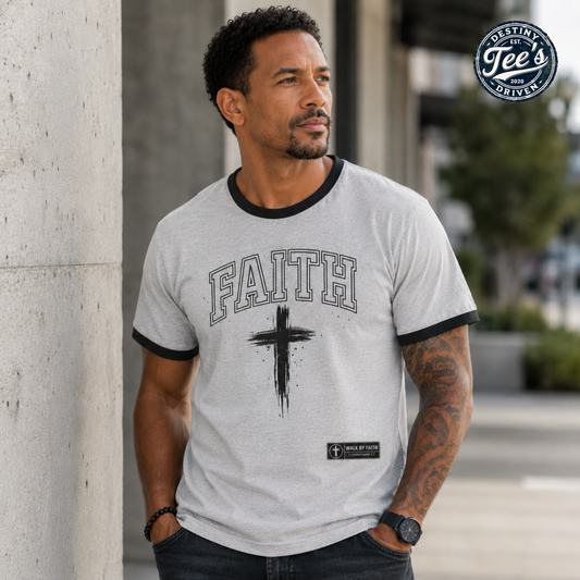 Faith Ringer Tee — Vintage Cross Christian T-Shirt