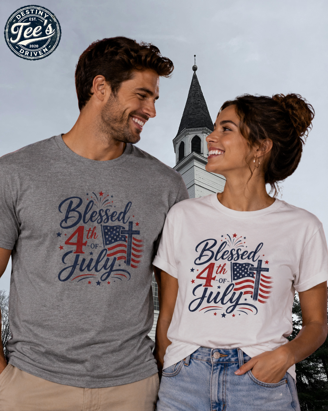 Blessed 4th of July T-Shirt — Patriotic American Flag Tee