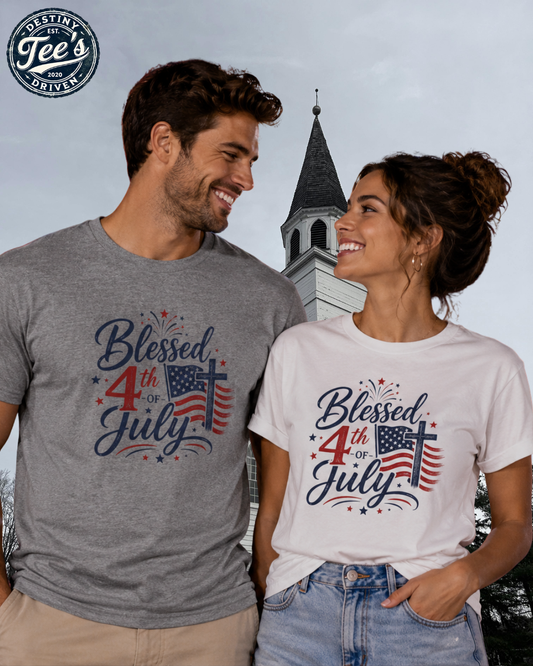 Blessed 4th of July T-Shirt — Patriotic American Flag Tee