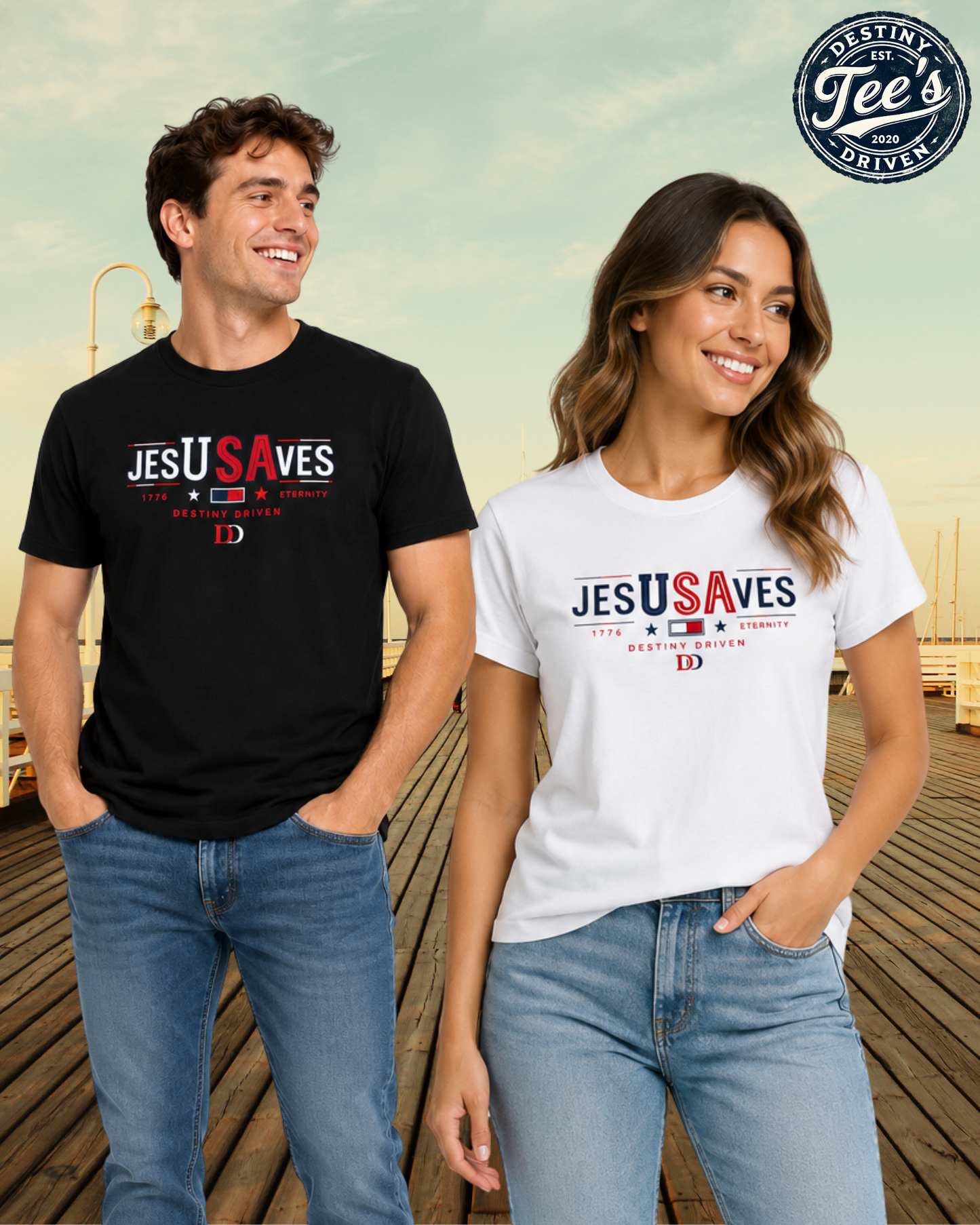 Jesus Saves USA T-Shirt — Patriotic Christian Tee
