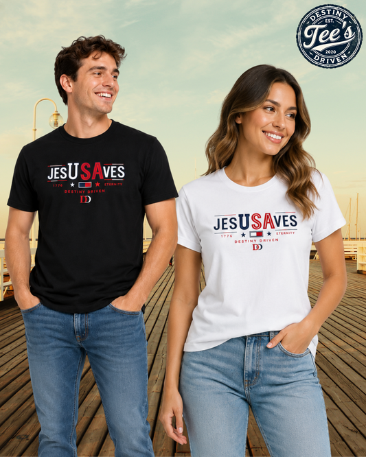 Jesus Saves USA T-Shirt — Patriotic Christian Tee