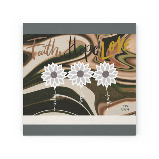 Faith Hope Love Wood Canvas
