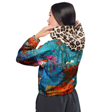 Load image into Gallery viewer, Color Print Women’s cropped windbreaker
